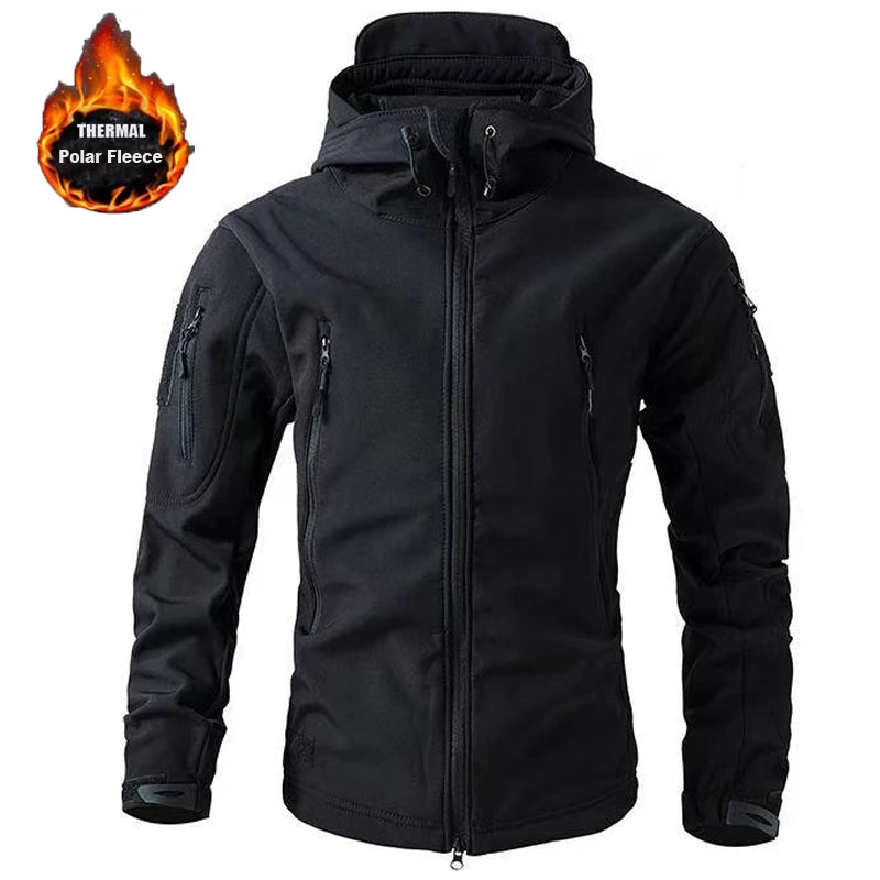 Men's Winter Autumn Softshell Fleece Jackets Waterproof Outdoor Fishing Hiking Hunting Thermal Camping Cargo Coats Warm M-5XL