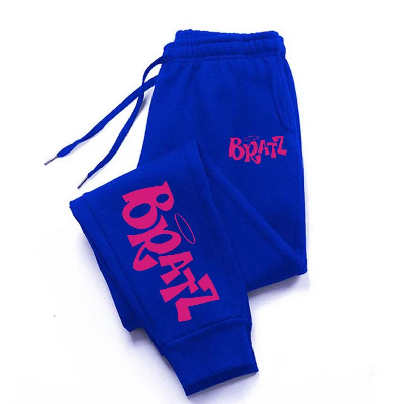 Bratz Pink Letter Print Casual Versatile Women Pants Fashion Trendy Hip Hop Trousers With Drawstring Pockets Sweatpants Female