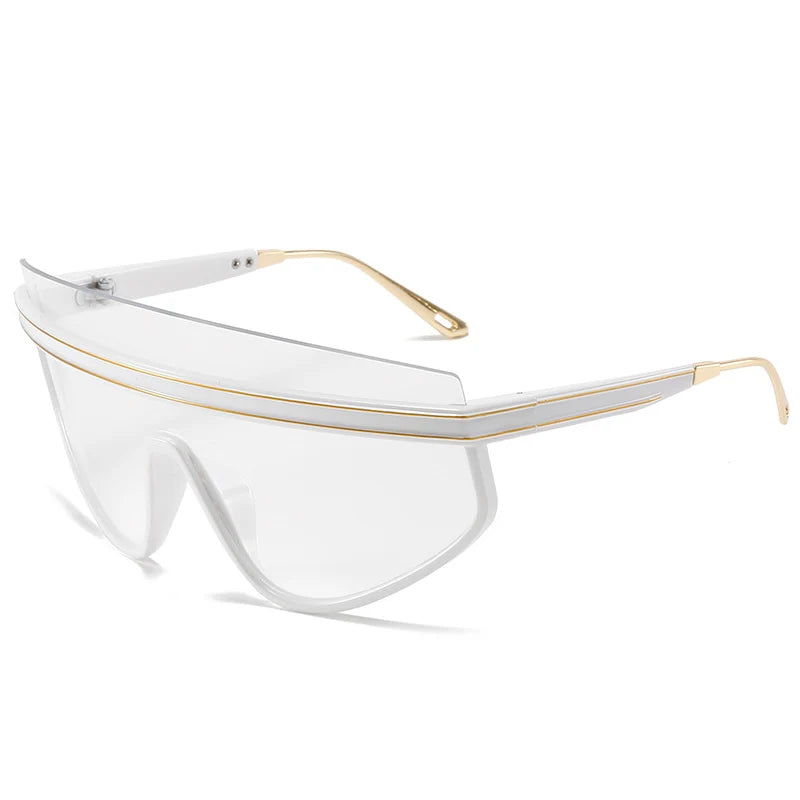 Fashion Shield One Piece Sunglasses Women Men Oversized Outdoor Goggles Sun Glasses Men Punk Half Frame Windproof Eyewear UV400