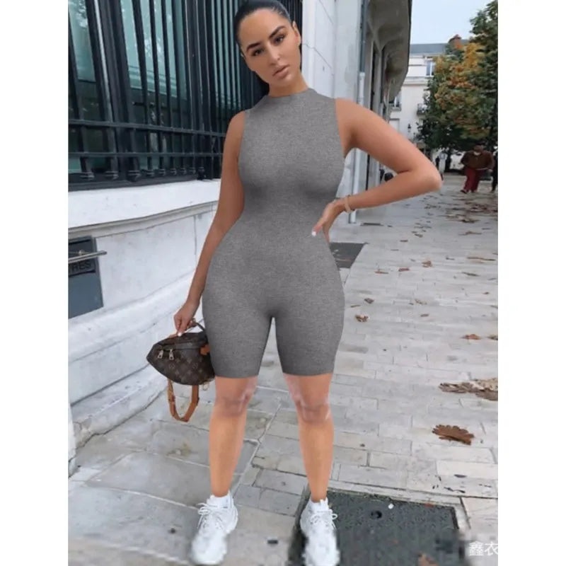 Pencil Jumpsuit for Women Full Seasons Casual Fitness Sporty Playsuit Sleeveless Slim Activewear All In One Jumpsuit Clothing