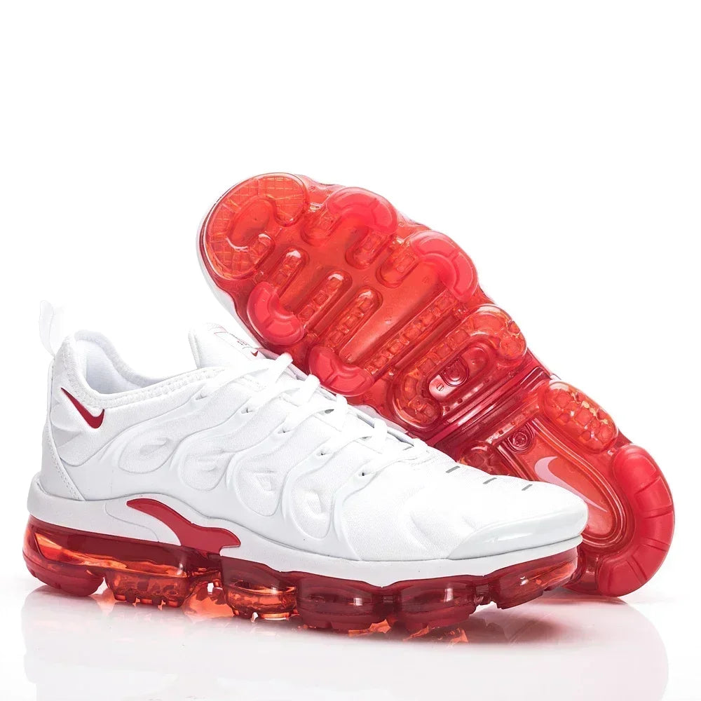 Nike Air Vapormax Plus TN White Red Mesh Breathable Anti-Slip Air Cushion Men Women Running Shoes Unisex Nike Sports Sneakers