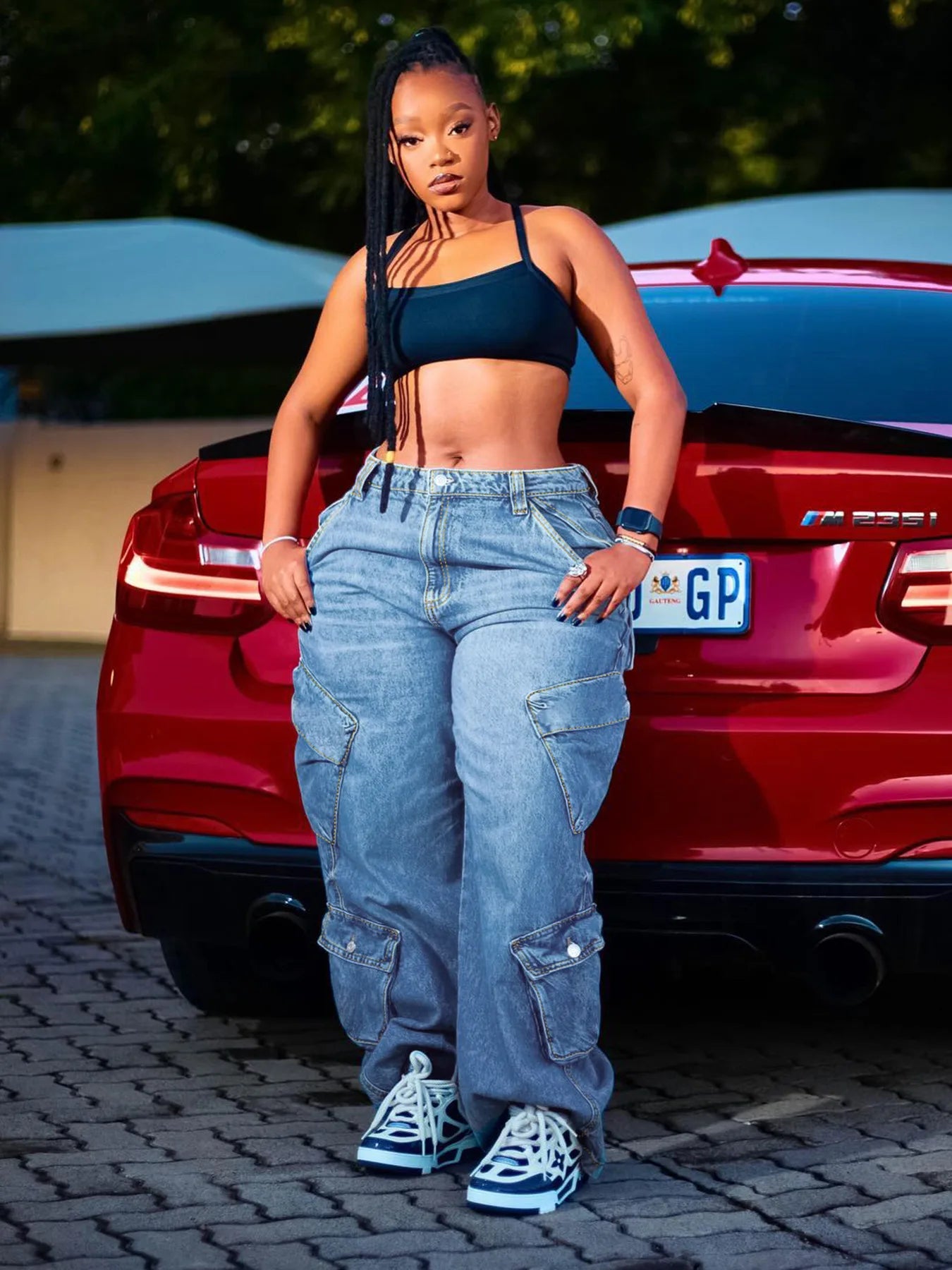 Sister Star Summer Fashion Ladies Casual Fashion Loose Light Blue Multi-pocket Versatile Wholesale Temperament Commuter Jeans