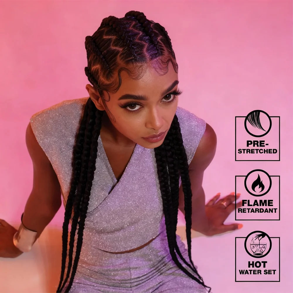 4x Sensationnel prestretched 38 inch Synthetic braiding hair braid kanekalon flame retardant for box braid and twist For Women