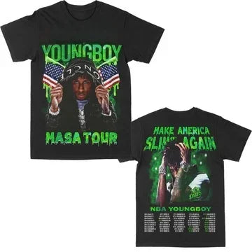 Rapper YoungBoy Never Broke Again MASA Tour 2025 Merch T-Shirt Men's Women Clothing Fashion Vintage Cotton Short Sleeve T Shirts