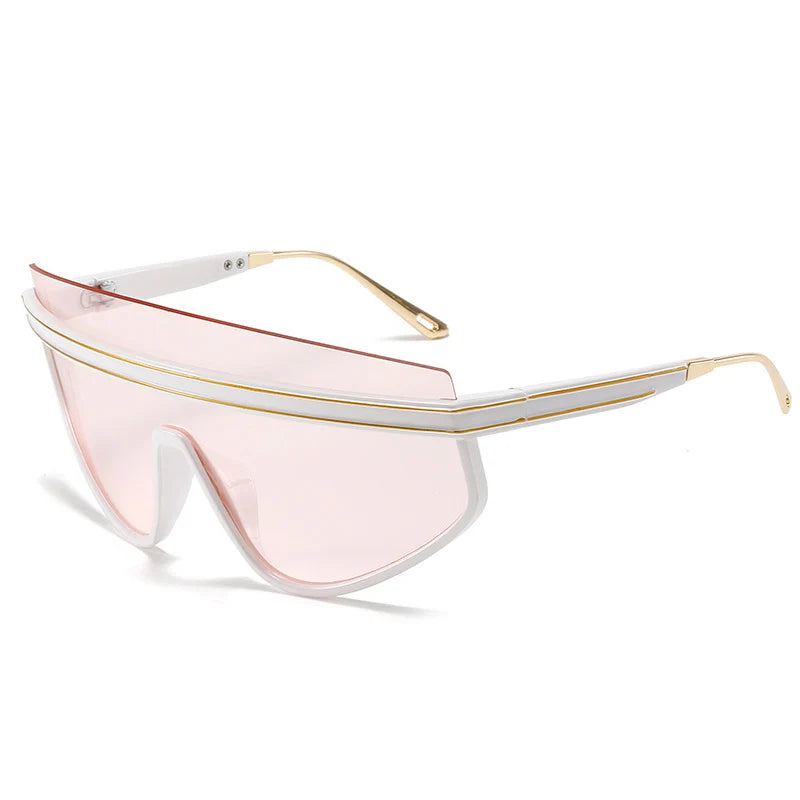 Fashion Shield One Piece Sunglasses Women Men Oversized Outdoor Goggles Sun Glasses Men Punk Half Frame Windproof Eyewear UV400