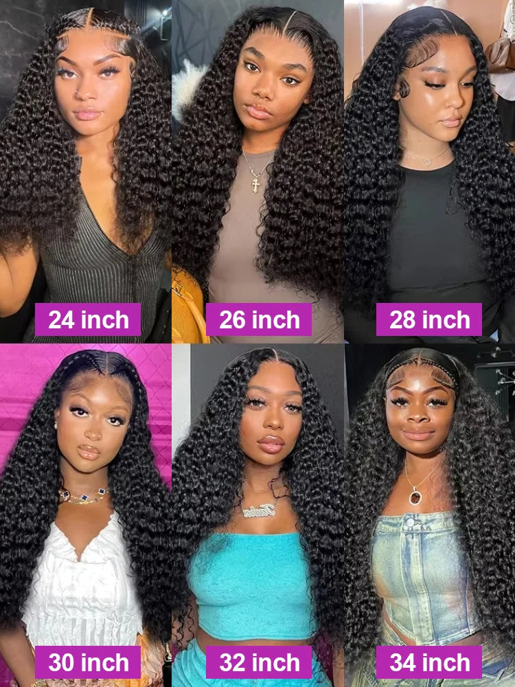 300% Density 13x6 Hd Transparent Loose Deep Wave Lace Frontal Wig Brazilian 40 46 Inch 13x4 360 Curly Lace Front Wigs For Women