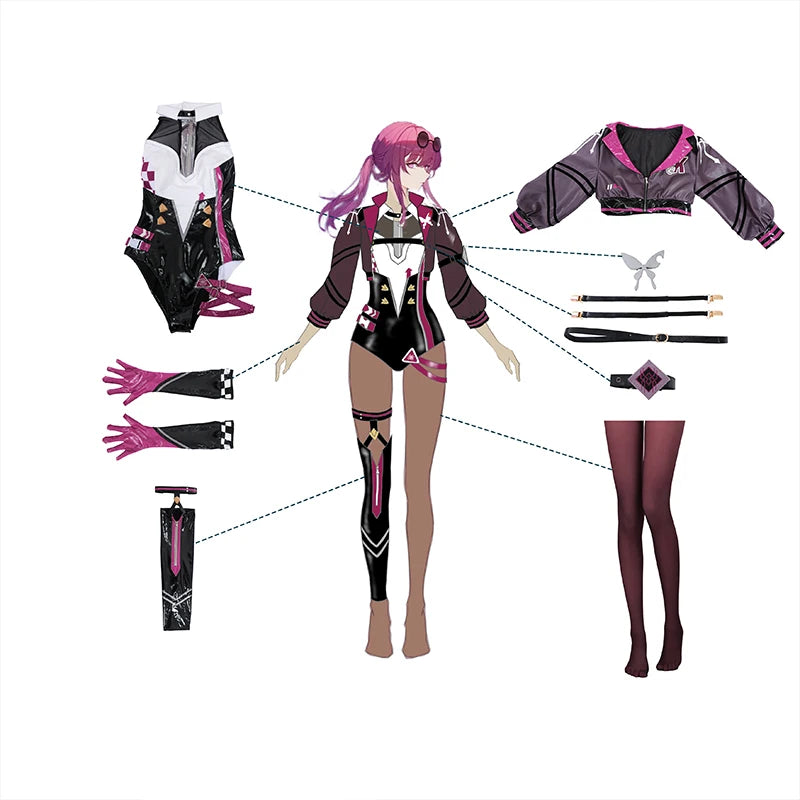 ROLECOS Original Honkai Star Rail Kafka Cosplay Costume Kafka Derivative Racing Suit Halloween Women Jumpsuit