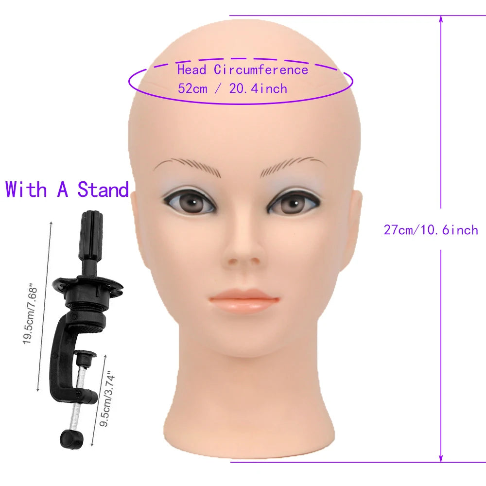 New Mannequin Head Wig Stand With Adjustable Wig Tripod Stand Holder  For Wigs Making Display With T Pins /Wig Cap For Free Gift