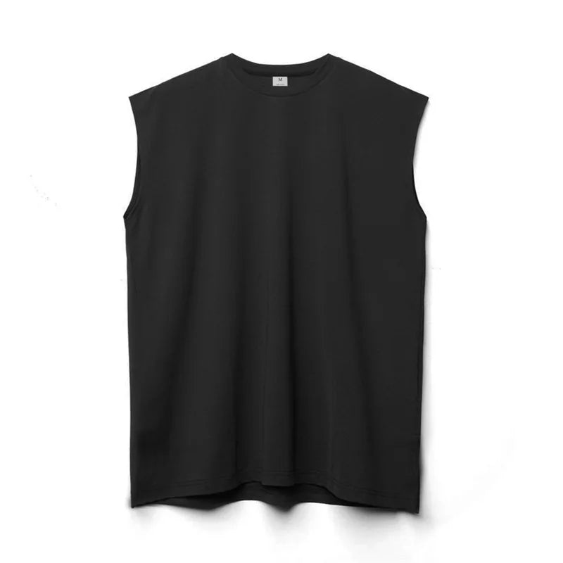 Summer Men Loose Gym Vest Casual Cotton Tank Top Breathable Fitness Sleeveless Shirt Quick Dry Bodybuilding Singlet Man Clothing