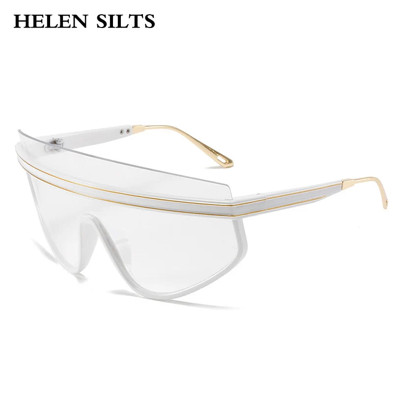 Fashion Shield One Piece Sunglasses Women Men Oversized Outdoor Goggles Sun Glasses Men Punk Half Frame Windproof Eyewear UV400