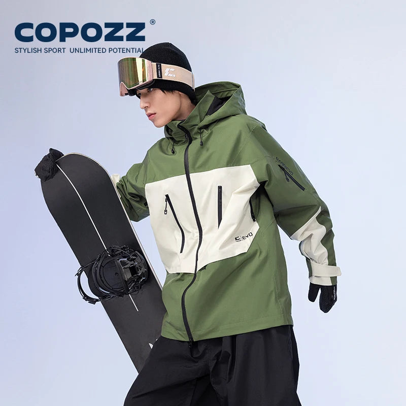 COPOZZ Skiing Coats Winter Warm Women Men Tracksuit Hooded Sports Snowboard Jacket Mountain Female Outwear Windproof Ski Clothes