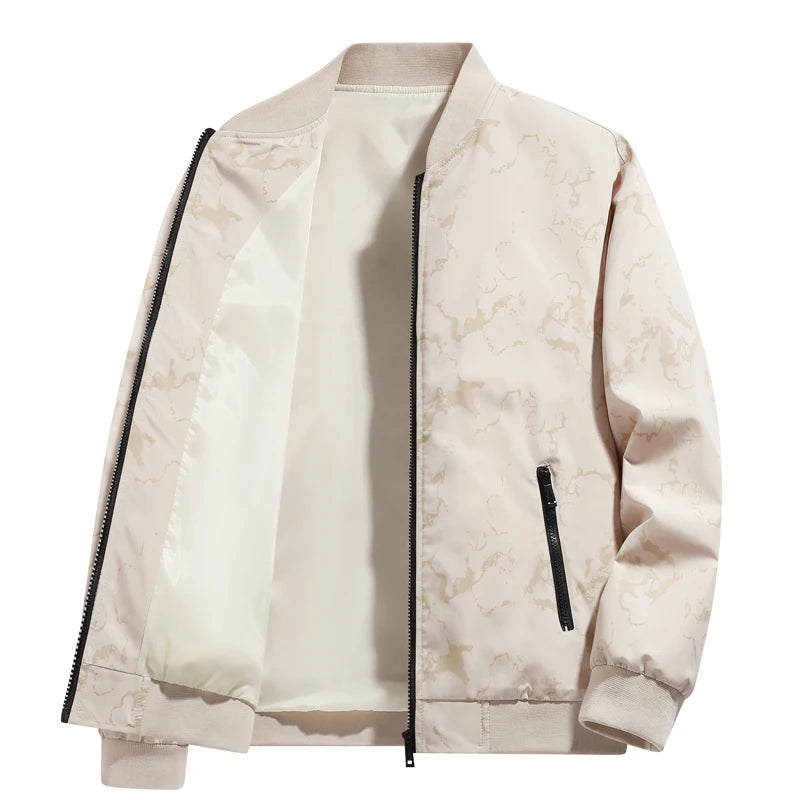 Men's Outdoor Mountaineering Hiking Windproof Breathable Jacket Spring Autumn Fashion Trend Versatile Stand up Collar Jacket