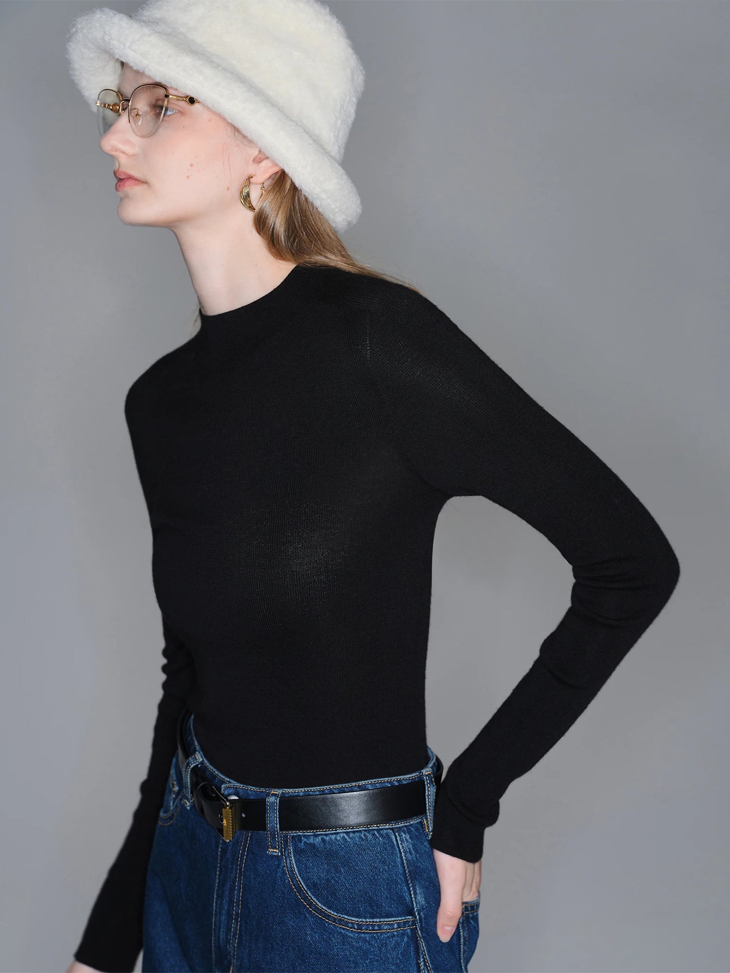 ZIQIAO Wool Sweater for Women Autumn and Winter New 18 Needle Nude Seamless Knitted Bottoming T-shirt 25ZQ93002+25ZQ93035