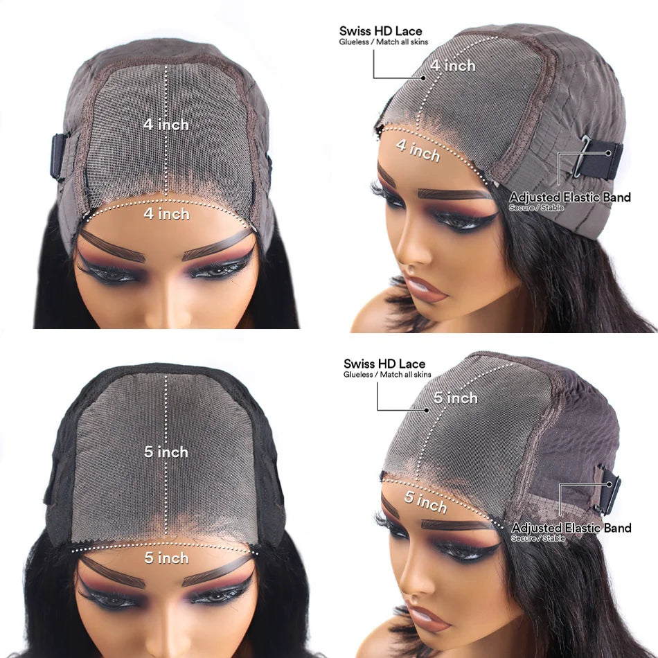 5x5 Hd Lace Frontal Curly Glueless Wigs Human Hair Ready to Wear Brazilian 30 32 Inch 4x4 Hd Lace Front Deep Wave Wig for Women