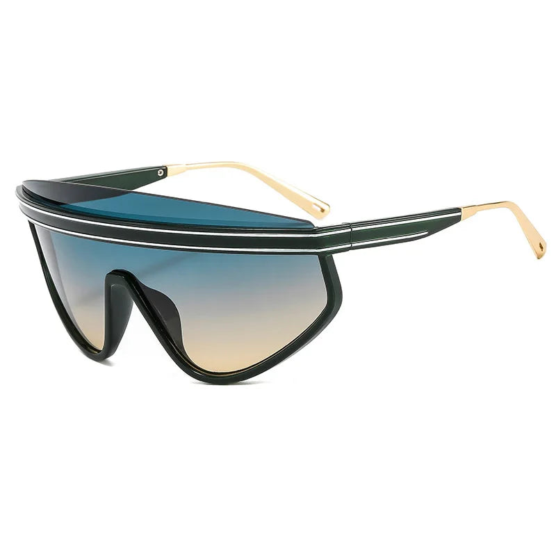 Fashion Shield One Piece Sunglasses Women Men Oversized Outdoor Goggles Sun Glasses Men Punk Half Frame Windproof Eyewear UV400