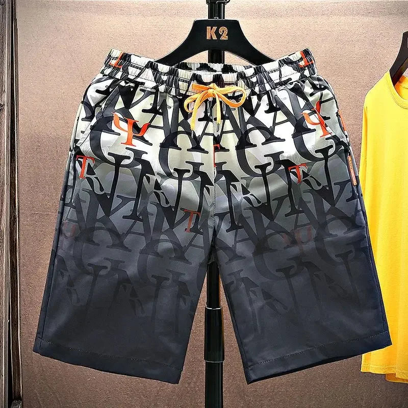 Shorts for Men Anime Graphic Board Man Short Pants Beach in Bulk with Ice Elastic Personalizate Fashion Streetwear New Pant 2024