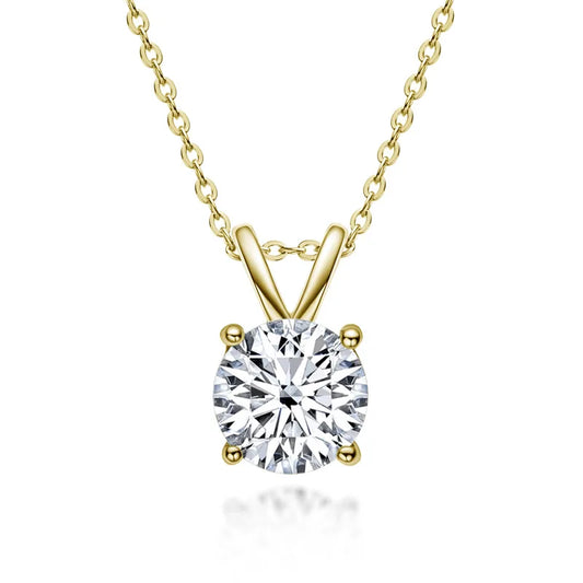 1 2 3 5 Carat Moissanite Necklace For Women Sterling Silver Plated D Color Diamond Engagement Wedding Necklace Fine Jewelry