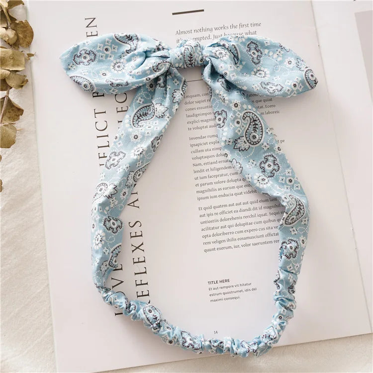 New Boho Women Soft Solid Print Headbands Vintage Cross Knot Elastic Hairbands Turban Bandanas Girls Hair Bands Hair Accessories