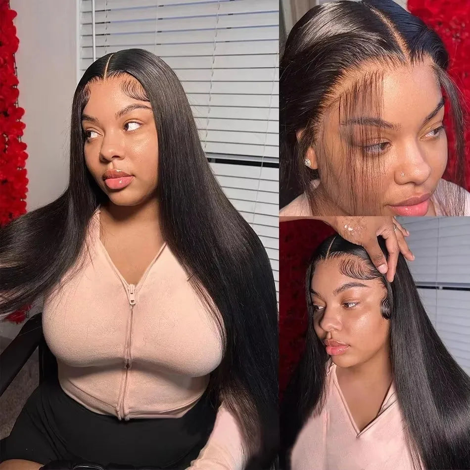 Wear Go Glueless Wig Bone Straight Glueless Wig Human Hair Ready To Wear 4X4 5X5 Hd Lace Preplucked Closure Wig Pre Cut 100%