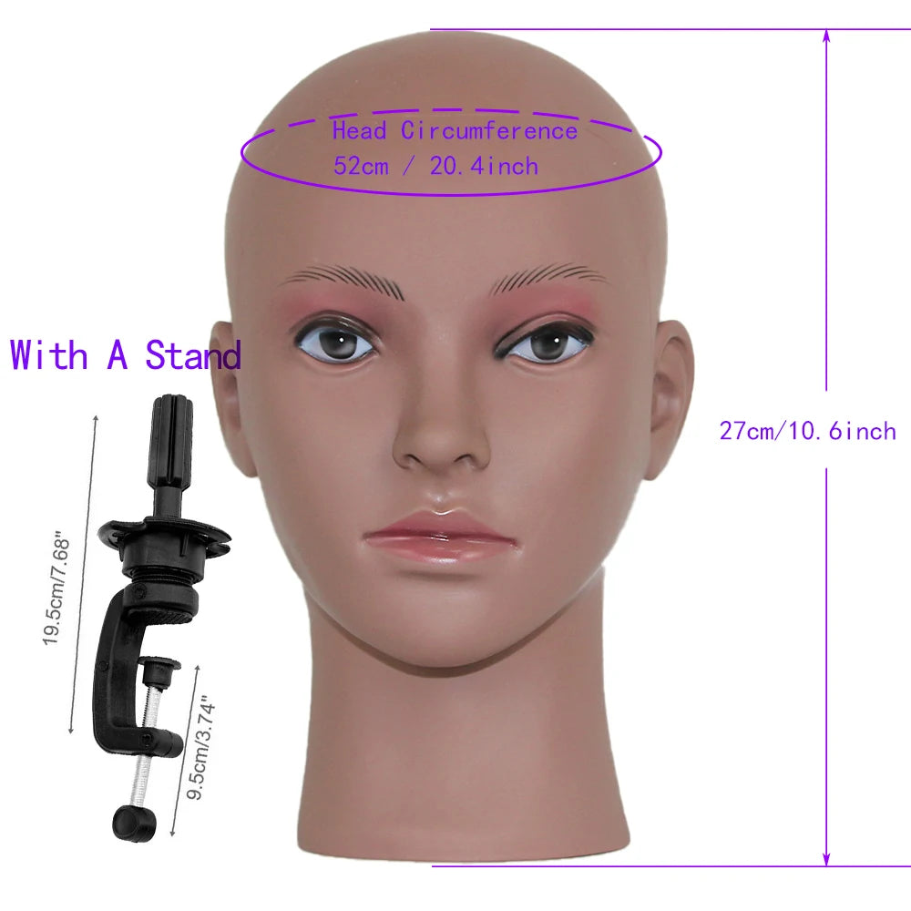 New Mannequin Head Wig Stand With Adjustable Wig Tripod Stand Holder  For Wigs Making Display With T Pins /Wig Cap For Free Gift