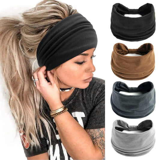 Bohemian European and American Sports Headband Women's Wide Yoga Elastic Running Hair Accessories Headwear