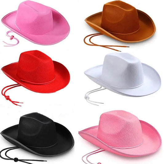 Cowboy Hat Felt Princess Hat Performance Bound Western Cowgirl Hat Bachelorette Birthday Party Costume Accessory