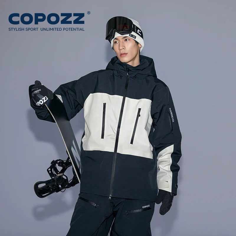 COPOZZ Skiing Coats Winter Warm Women Men Tracksuit Hooded Sports Snowboard Jacket Mountain Female Outwear Windproof Ski Clothes