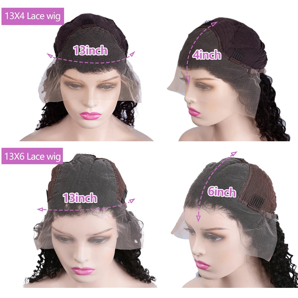 250 High Density Loose Deep Wave Pattern Wigs 30 40 Inch 13x6 HD Lace Frontal Wig 13x4 Lace Closure Human Hair Wig For Women