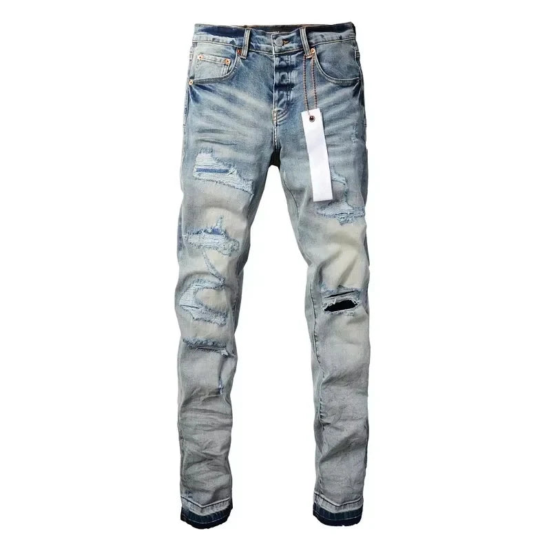 Men Jeans American High Street Pleated Basic Model New Fashion Trend High Quality Jeans