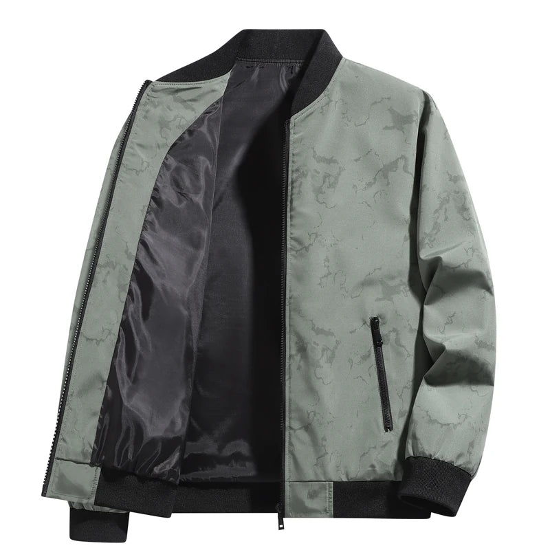 Men's Outdoor Mountaineering Hiking Windproof Breathable Jacket Spring Autumn Fashion Trend Versatile Stand up Collar Jacket