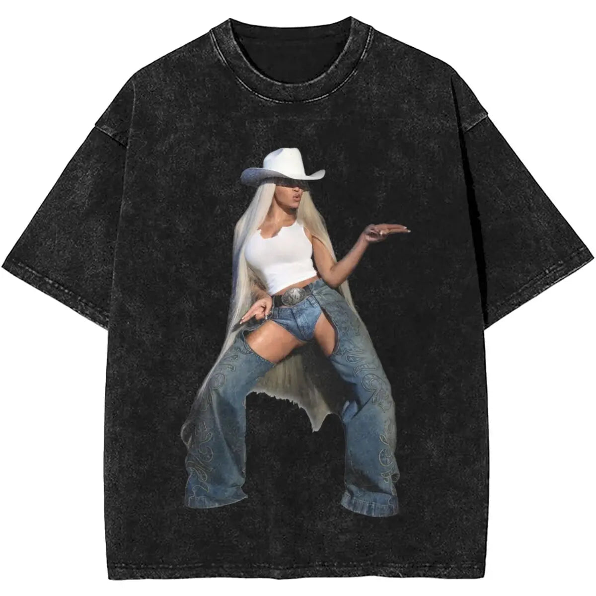 Cowboy Carter Album Beyonce 2024 Tour Outfit Washed T Shirt Men Women Streetwear Hip Hop T-Shirts Summer Tees Tops Cotton