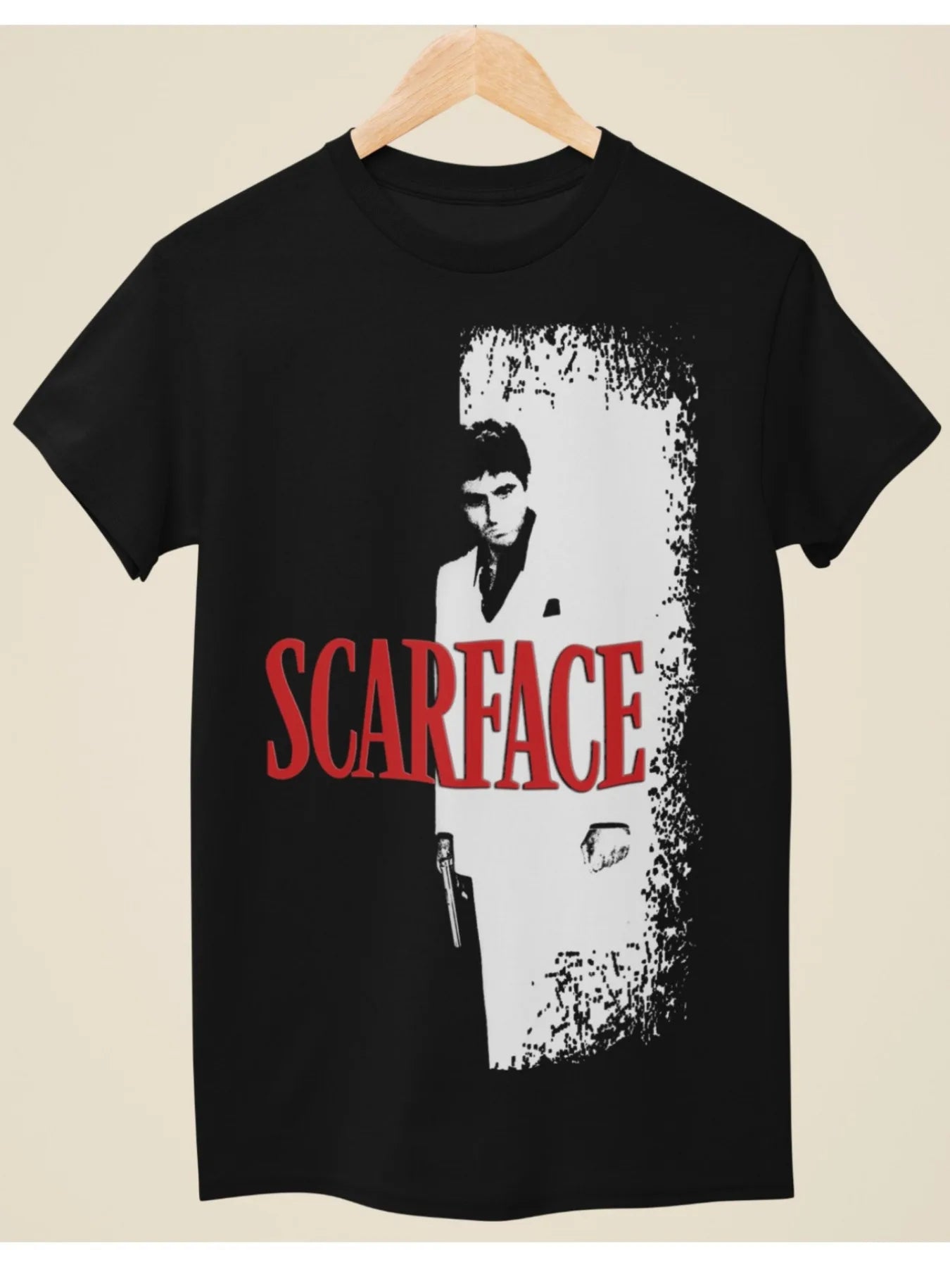 Essential Scarface Fan T-Shirt - Soft, Breathable Black Tee with Movie Poster Design for Casual Wear