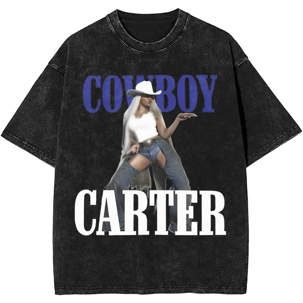 Cowboy Carter Album Beyonce 2024 Tour Outfit Washed T Shirt Men Women Streetwear Hip Hop T-Shirts Summer Tees Tops Cotton