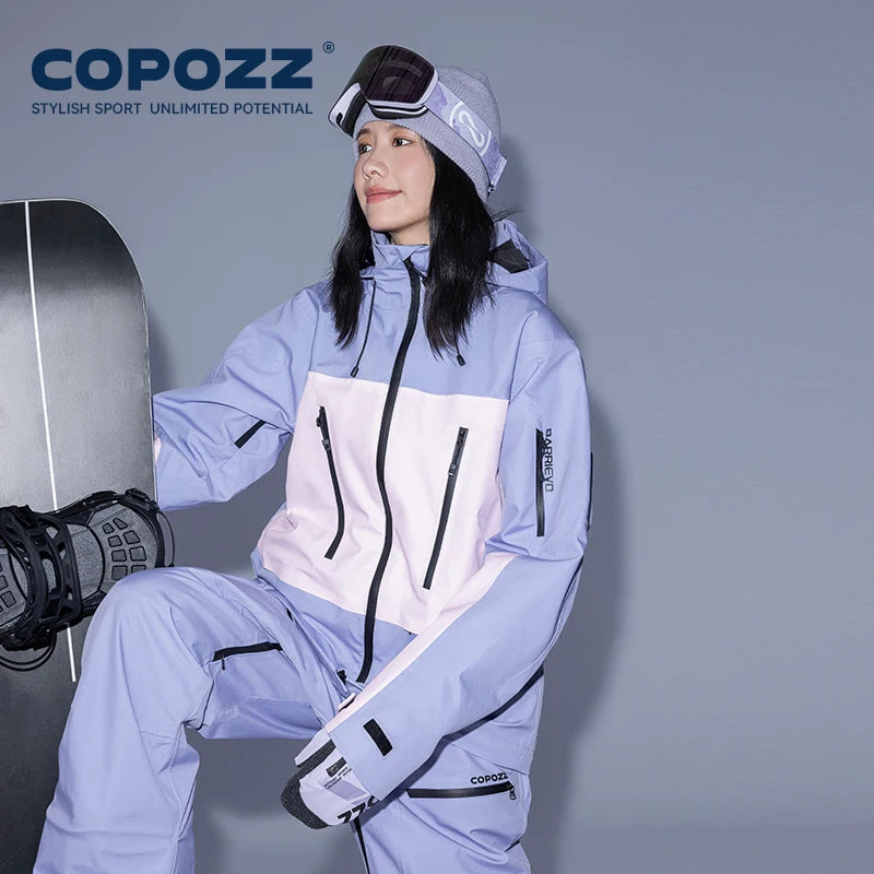 COPOZZ Skiing Coats Winter Warm Women Men Tracksuit Hooded Sports Snowboard Jacket Mountain Female Outwear Windproof Ski Clothes