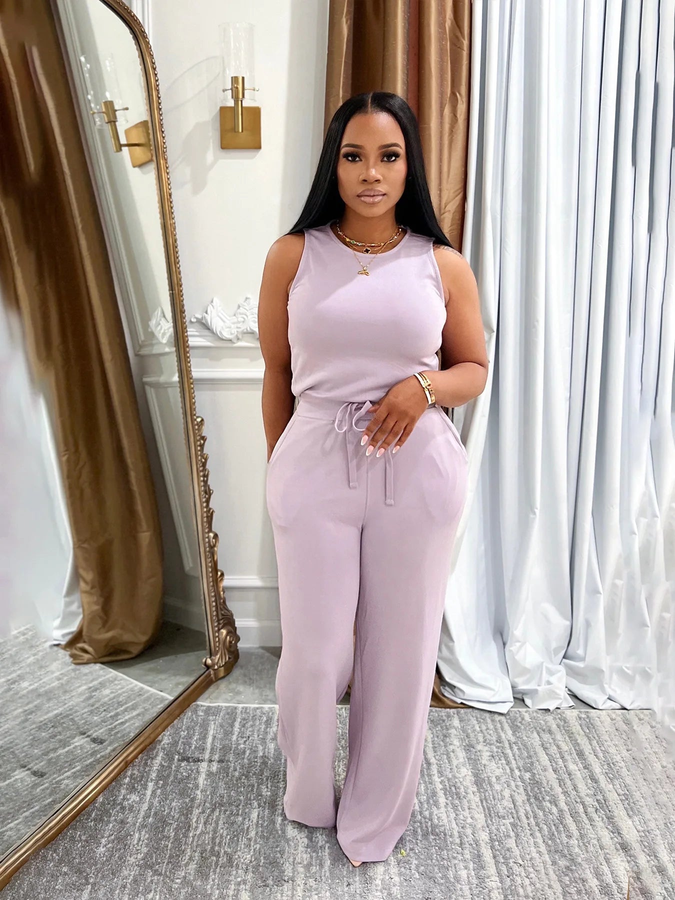 Joskaa 2025 Summer Women's Casual O-Neck Sleeveless Bandage Back Zip Bodycon Commuting Jumpsuit Holiday Vintage Streetwear S-XXL
