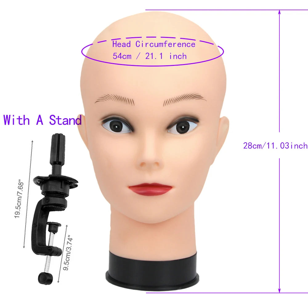 New Mannequin Head Wig Stand With Adjustable Wig Tripod Stand Holder  For Wigs Making Display With T Pins /Wig Cap For Free Gift
