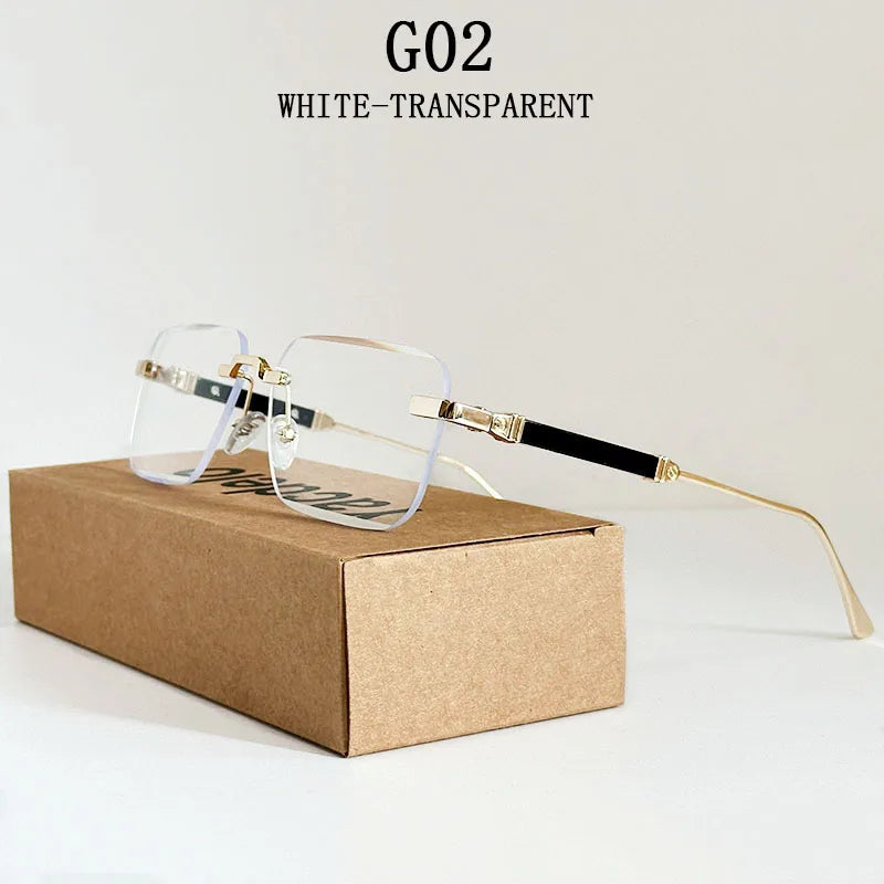 New 2024 Square Sunglasses Women Trendy Vintage Designer Rimless Sunglasses For Men Vacation Fashion Glasses Lentes De Sol Mujer