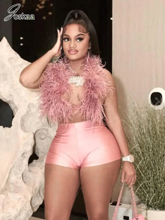 Joskaa 2025 Summer Women's Stretch Satin Hot Pants Sexy High Shine Shorts Holiday Beach Street Party Club Female Bottoms S-XXL