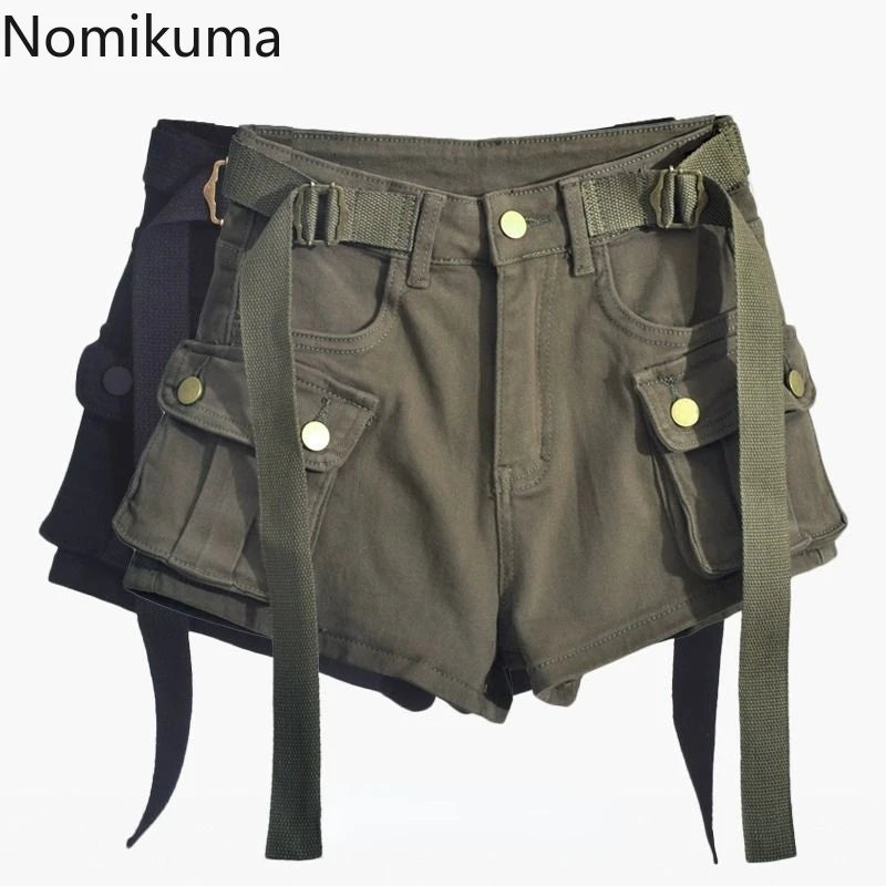 Women's Cargo Pants Denim Shorts 2025 New Botttoms High Waist Casual Summer Y2k Short Fashion Pantalones Cortos De Mujer 49B671