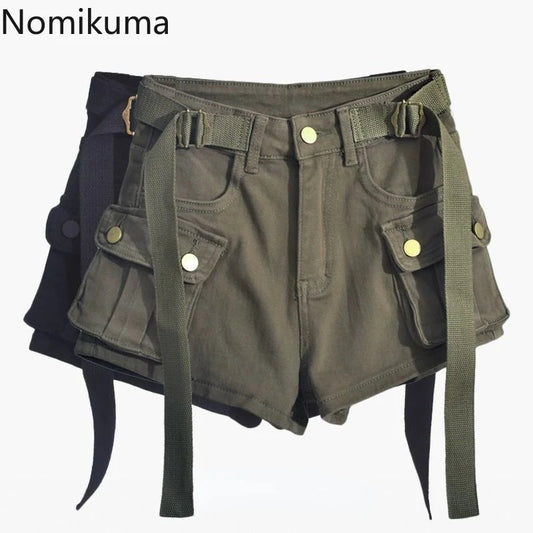 Women's Cargo Pants Denim Shorts 2025 New Botttoms High Waist Casual Summer Y2k Short Fashion Pantalones Cortos De Mujer 49B671