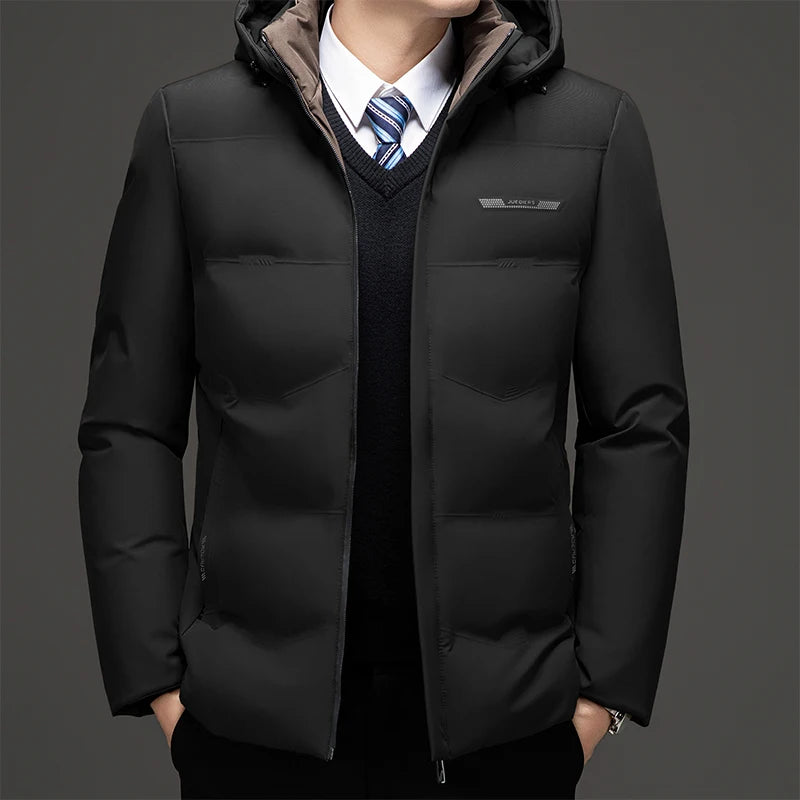 High Quality Hooded Thick Warm Waterproof Parkas Coat Male Hooded Loose Casual Winter Coats Men Business Winter Mens Down Jacket
