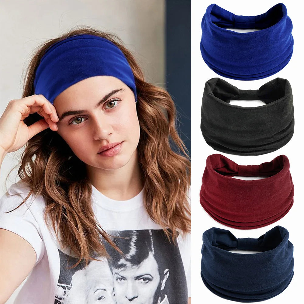 Bohemian European and American Sports Headband Women's Wide Yoga Elastic Running Hair Accessories Headwear