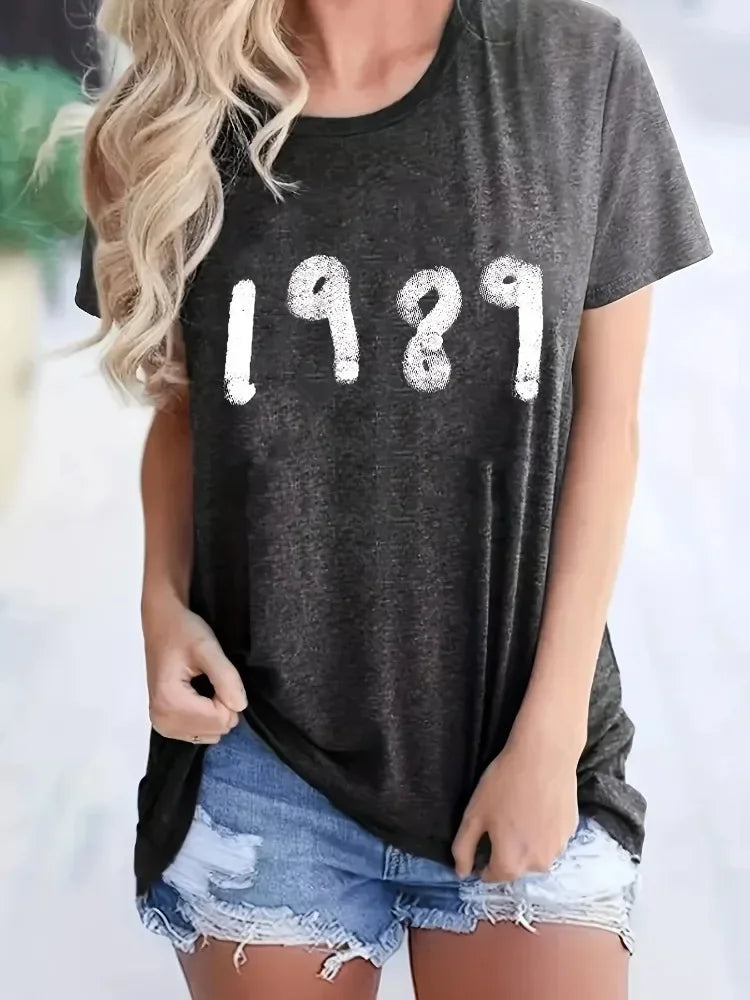 Summer Women C Women T Shirt Born 1989 Taylors Swifts Short Sleeve Tee Shirt Free Shipping The Eras Tour Women's Clothing