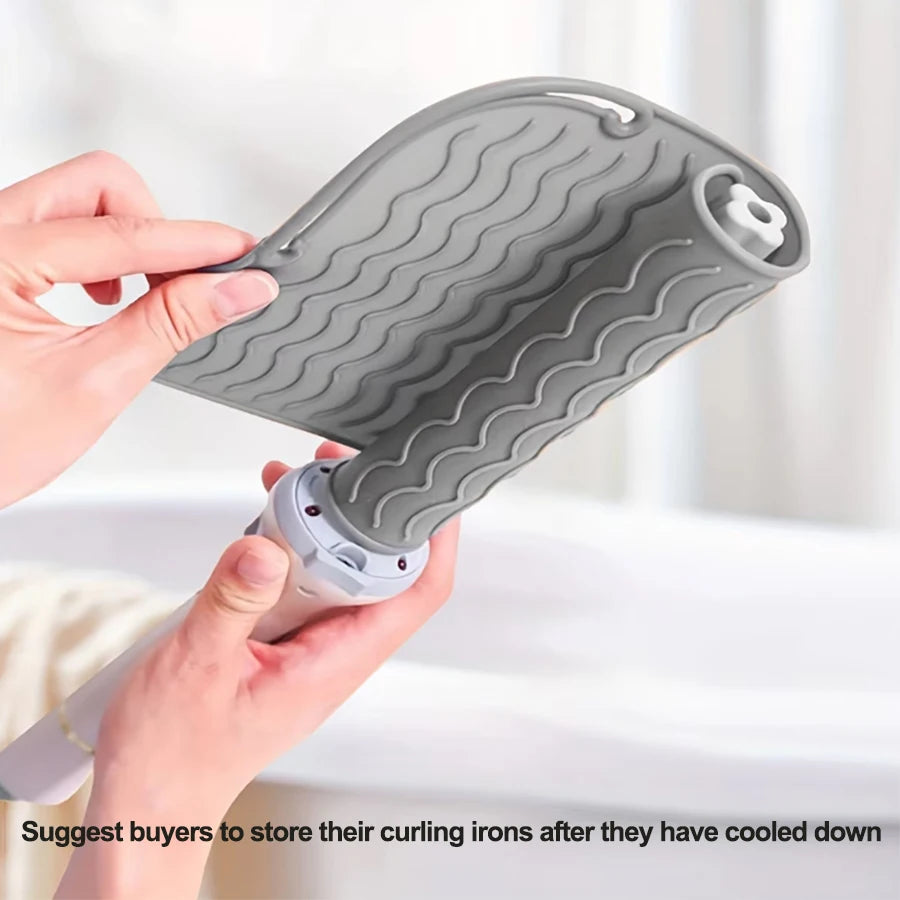 1pc Silicone Heat Resistant Mat For Hair Styling Tools, Pad For Curling lrons And Straighteners, Portable Styling Heat Mat