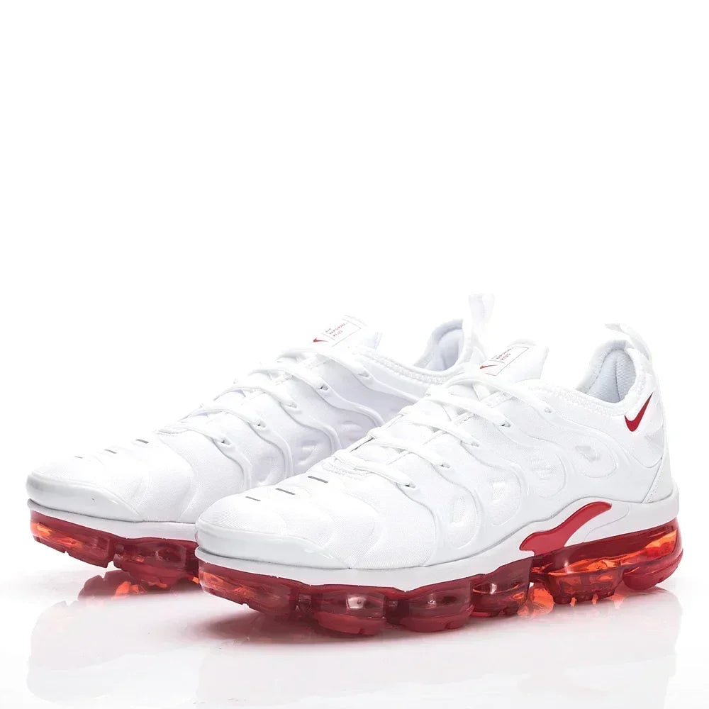 Nike Air Vapormax Plus TN White Red Mesh Breathable Anti-Slip Air Cushion Men Women Running Shoes Unisex Nike Sports Sneakers