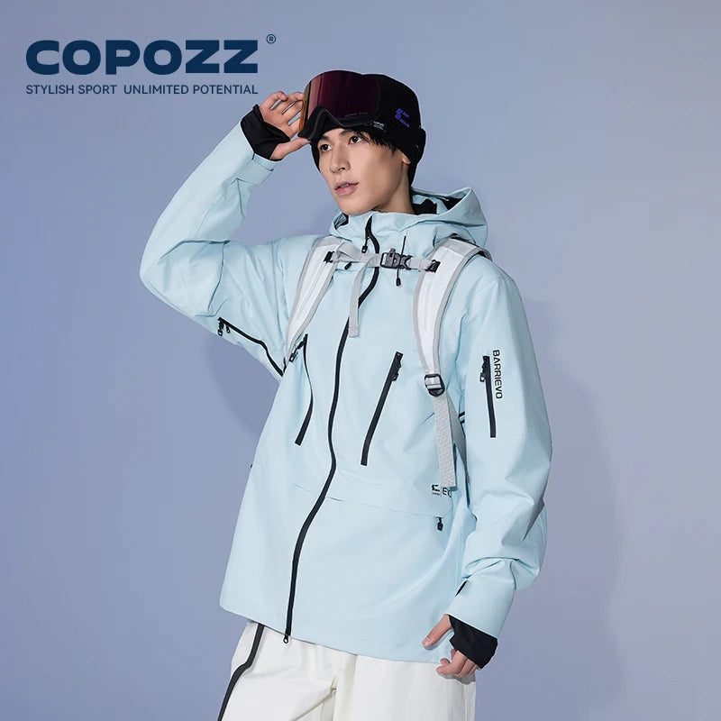 COPOZZ Skiing Coats Winter Warm Women Men Tracksuit Hooded Sports Snowboard Jacket Mountain Female Outwear Windproof Ski Clothes