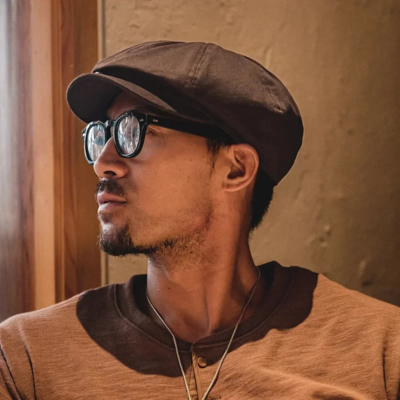 Maden Men's Casual Newsboy Hat Retro Beret Painter Cap Peaky Blinder Wild Casual Octagonal Cap Baseball Coffee Fashion