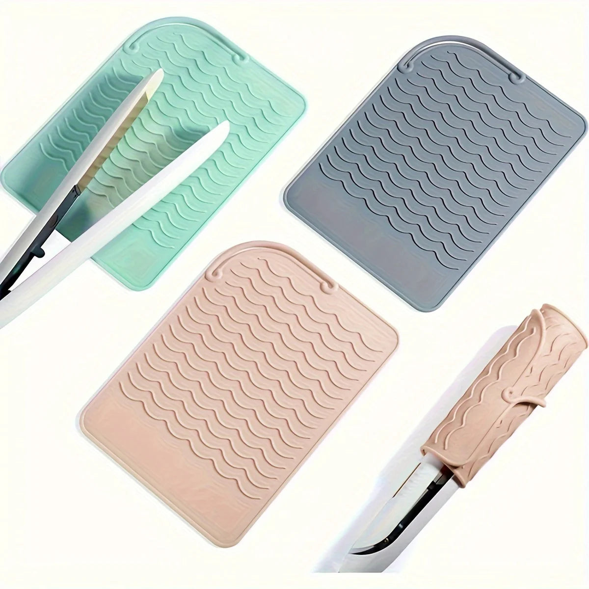1pc Silicone Heat Resistant Mat For Hair Styling Tools, Pad For Curling lrons And Straighteners, Portable Styling Heat Mat
