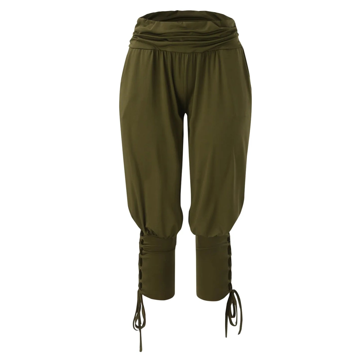 Women'S Pants Streetwear Pants For Women Yoga Sportwear Lace Up Bandage Solid Elastic Waist Pants Women'S Clothing