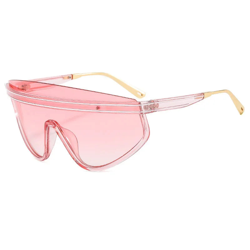 Fashion Shield One Piece Sunglasses Women Men Oversized Outdoor Goggles Sun Glasses Men Punk Half Frame Windproof Eyewear UV400
